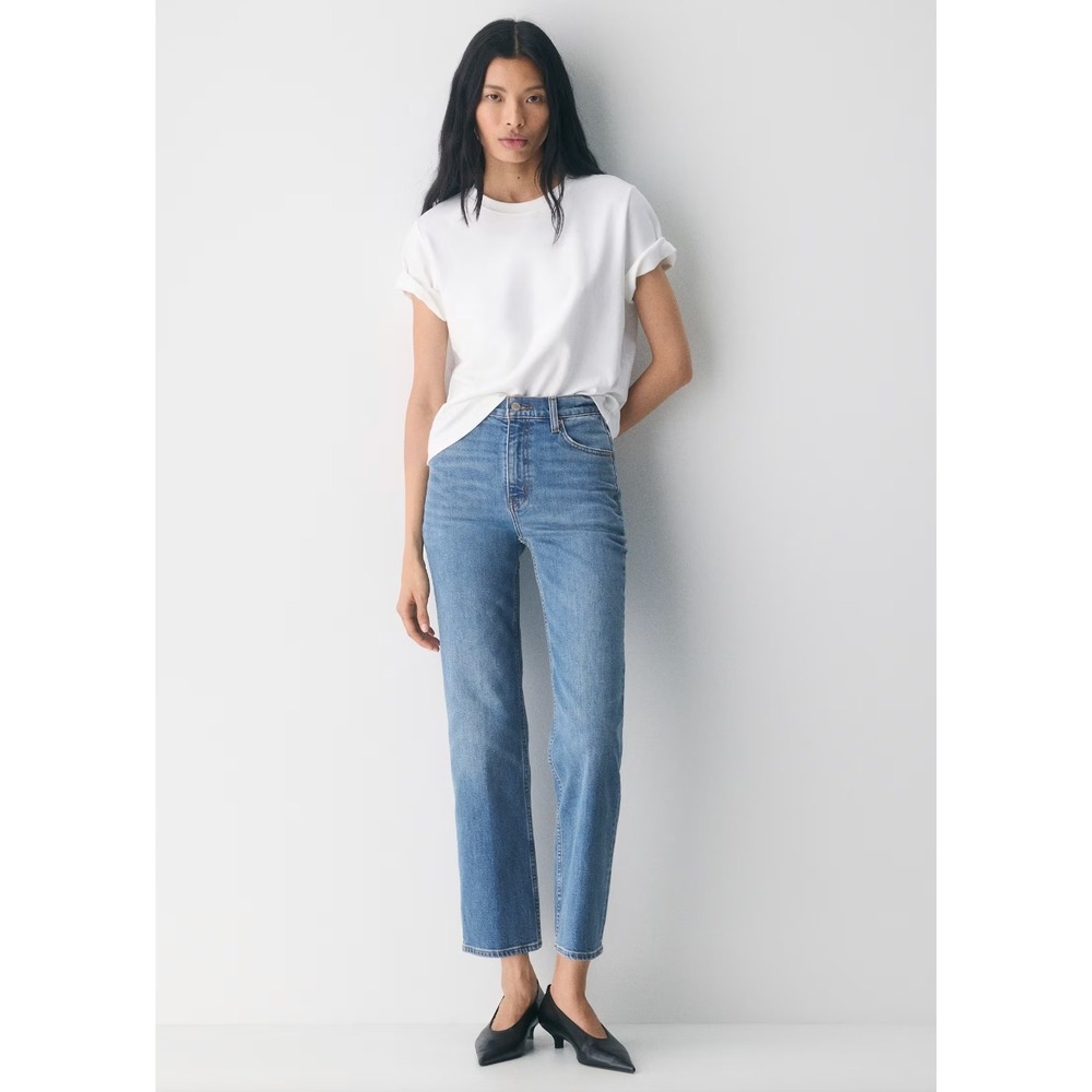 Denim Forum | Arlo High Rise Straight Jeans 28L Smells Like Bleu Spirit | Sz 25